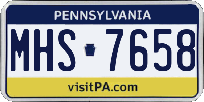 PA license plate MHS7658