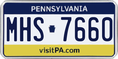 PA license plate MHS7660
