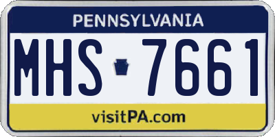 PA license plate MHS7661
