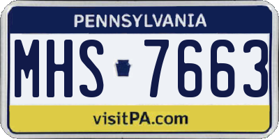 PA license plate MHS7663