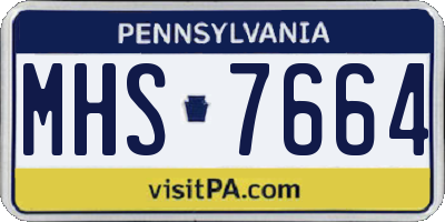 PA license plate MHS7664