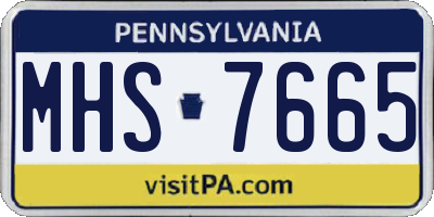PA license plate MHS7665