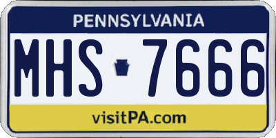 PA license plate MHS7666
