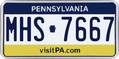 PA license plate MHS7667