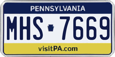 PA license plate MHS7669