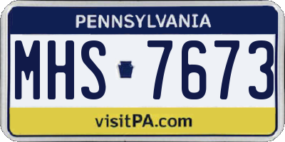 PA license plate MHS7673