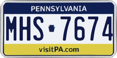 PA license plate MHS7674