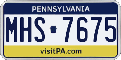 PA license plate MHS7675
