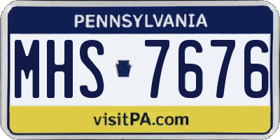 PA license plate MHS7676