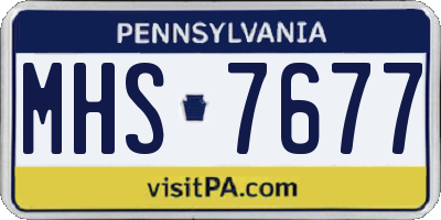 PA license plate MHS7677