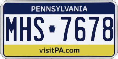 PA license plate MHS7678
