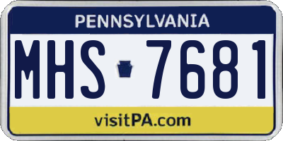 PA license plate MHS7681