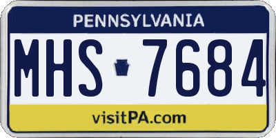 PA license plate MHS7684