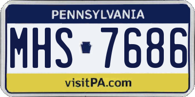 PA license plate MHS7686