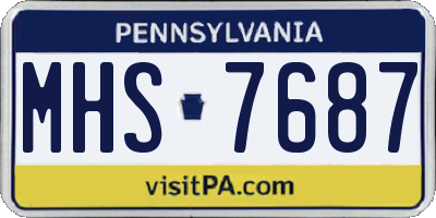 PA license plate MHS7687