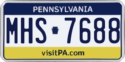 PA license plate MHS7688