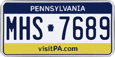 PA license plate MHS7689