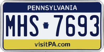 PA license plate MHS7693