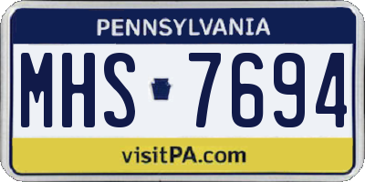 PA license plate MHS7694