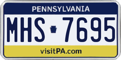 PA license plate MHS7695