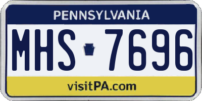 PA license plate MHS7696