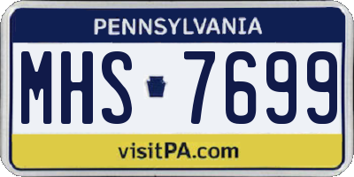 PA license plate MHS7699