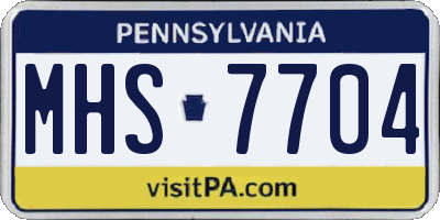PA license plate MHS7704