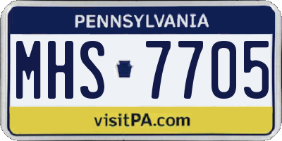 PA license plate MHS7705
