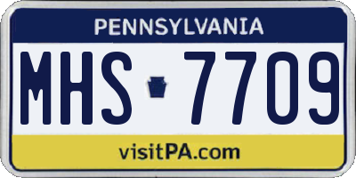 PA license plate MHS7709