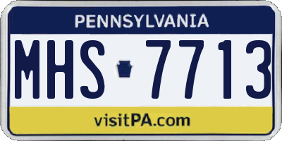 PA license plate MHS7713