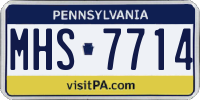 PA license plate MHS7714