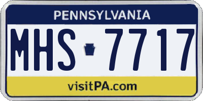 PA license plate MHS7717