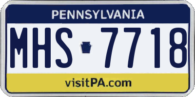 PA license plate MHS7718