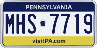 PA license plate MHS7719
