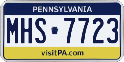 PA license plate MHS7723