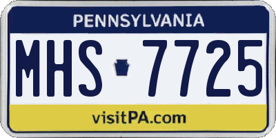PA license plate MHS7725