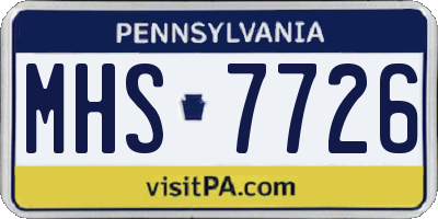 PA license plate MHS7726