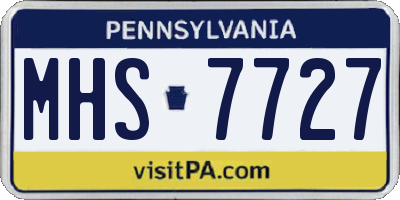PA license plate MHS7727