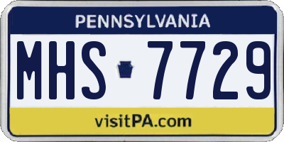 PA license plate MHS7729