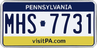PA license plate MHS7731