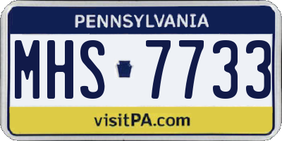 PA license plate MHS7733