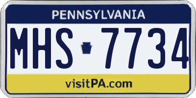PA license plate MHS7734