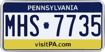PA license plate MHS7735