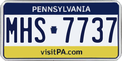 PA license plate MHS7737