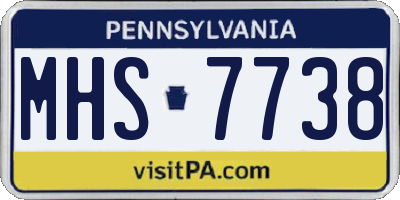 PA license plate MHS7738