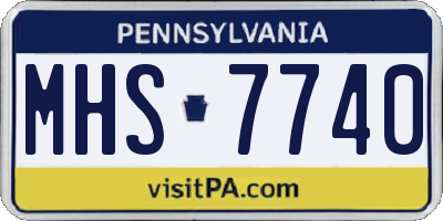 PA license plate MHS7740