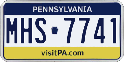 PA license plate MHS7741
