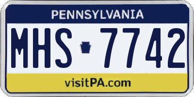 PA license plate MHS7742