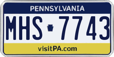 PA license plate MHS7743