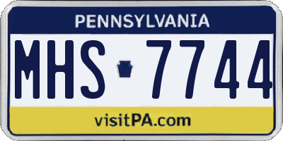 PA license plate MHS7744